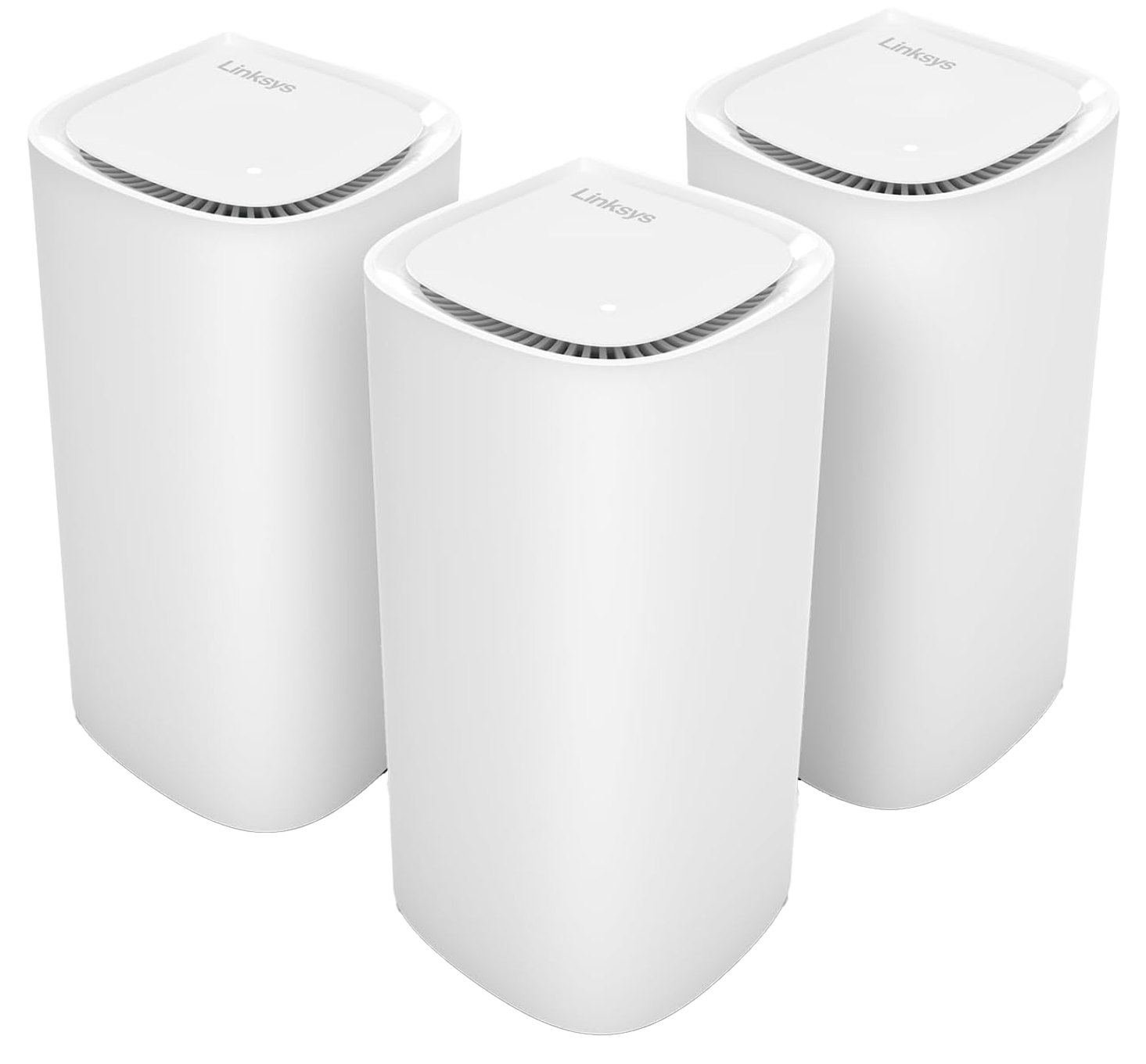 Three Linksys Velop Pro nodes.